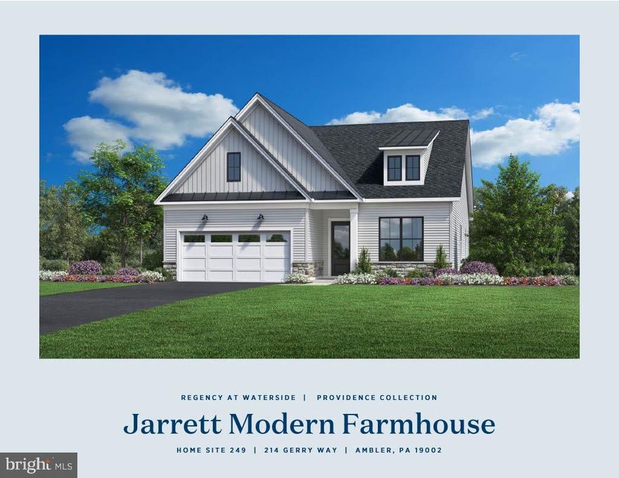 Welcome home to Regency at Waterside,  and the popular Jarrett design.  This Quick Move-In Home is available for a January occupancy.  Open concept layout lends itself to todays preferred way of living featured in our Providence Collection. This home design boasts 2 bedrooms on the main floor as well as two full baths, and flex room space.  The main living area is perfect for entertaining or family gatherings as it flows from your new gourmet kitchen and casual dining area to your rear covered deck for Summer -time get-togethers.  The highlight of our community is our 10,000 square foot clubhouse featuring an indoor pool, bocce courts, putting green, dog park and so much more.   Price shown reflects generous builder incentive already applied.
