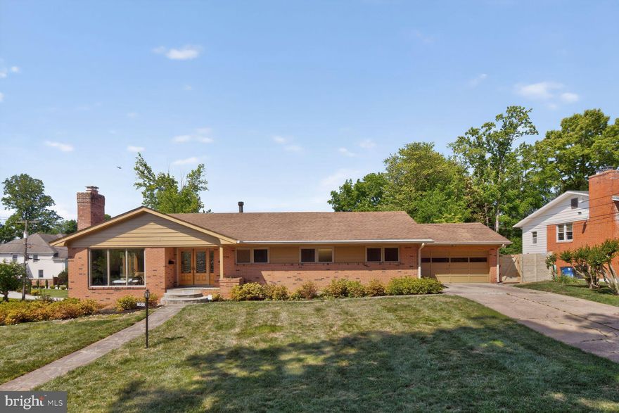Attractive California Ranch home on a light-filled corner lot in sought-after Kenwood Park.  This home boasts a versatile  floor plan perfect for entertaining and today's lifestyle. Gorgeous hardwood floors and newer Pella windows highlight the first floor. Each room enjoys spacious sizes and is splashed in sunlight. The updated kitchen with Sub-Zero refrigerator, Thermador gas stove and granite counters and skylight beautifully connects the surrounding living room, dining room and sun room. Four large private bedrooms and a home office with beautiful built-ins complete the main level. The spacious basement - with tremendous light - has a recreational  room, a television media area, a separate bedroom with full bath and a laundry room/utility room with great storage. Finally enjoy the pool while hosting BBQs or parties. The home has an outdoor bath, shower, changing room and new fence. The home has a two car garage with lots of storage. Geographically this home is within walking distance of Whitman High School and is minutes away from shopping, restaurants, downtown Bethesda and public transportation.