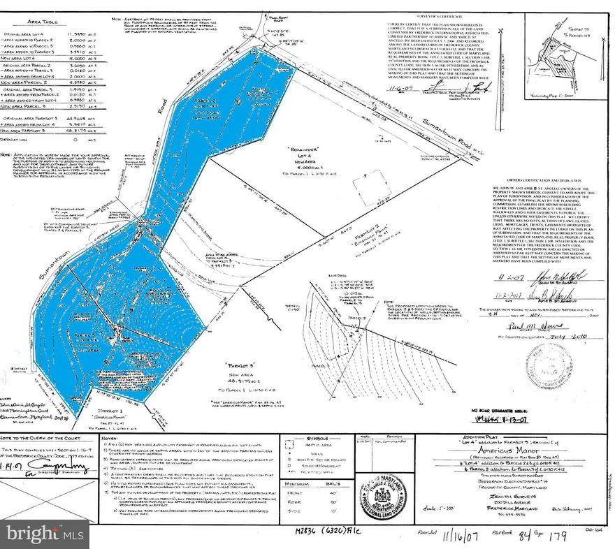 Listing includes two private, wooded building lots - Parcel 2 containing approx 5.6 acres and parcel 3 containing approx 2.9 acres.  Parcel 3 has an approved 2 bedroom perc and well installed. Parcel 2 has potential for subdivision into two building lots and currently has two wells installed and 2 approved 3 bedroom percs.  Buyer to do their due diligence with county or governing jurisdiction to verify subdivision potential and requirements for subdivision. Adjacent to 138 acres of parkland and Catoctin Creek Nature Center.  Middletown school district.