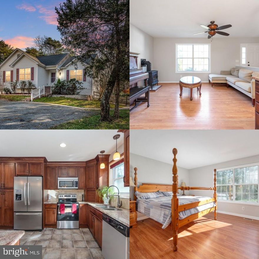 Welcome to this beautiful 3 bedroom, two full bathroom home in Fredericksburg!! Drive up into your horse shoe driveway for easy parking and room for guests. Enter your newly remodeled first floor with solid surface floors, fresh paint, updated large kitchen with granite counters and ample counter space! Quaint open floor plan with a gas burning stove! Walkout onto your large deck overlooking your 1 acre property secluded by trees! Renovated full hall bath and new master bathroom with double vanity. Home has flat lot with large shed in the backyard and a front shed. Added bonus is that this home has a full unfinished basement! Endless possibilities for storage, man cave or however you choose to use it in the future! Brand new washer, dryer, and oven! Other recent improvements include house water softener, roof, circular driveway, heat/ac pump, and new composite deck! Close to I-95, military bases (Quantico/Ft. Belvoir), restaurants, shops, and more!! Don't miss out on this beautiful home!!!