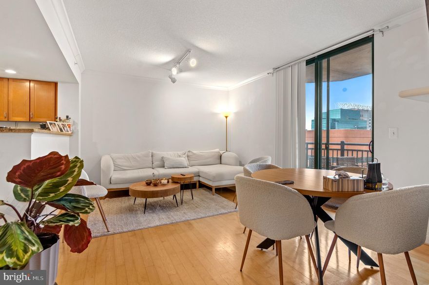 Welcome to 414 Water Street, Unit 2504—a sophisticated 25th-floor retreat offering 660 square feet of elevated urban living in the heart of Baltimore’s Inner Harbor. This light-filled 1-bedroom, 1-bathroom residence features an open-concept layout with rich hardwood floors and floor-to-ceiling windows that showcase breathtaking panoramic views of the city skyline from your private balcony.

The gourmet kitchen is equipped with granite countertops, stainless steel appliances, and a breakfast bar, while the spacious bedroom offers a large walk-in closet. Luxury building amenities include a 24-hour concierge, a cascading rooftop pool, a fitness center, and assigned garage parking. Perfectly positioned steps from Harbor East and downtown’s best dining, this high-floor gem provides the ultimate blend of style, comfort, and convenience.