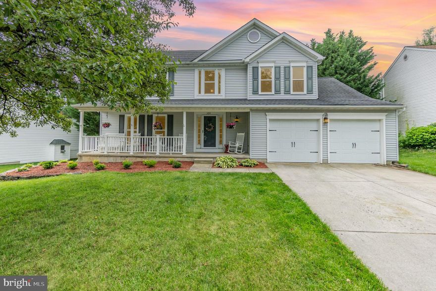 Excellent location and private lot that backs to a natural setting.
Classic 4 bedroom colonial with a poured concrete driveway, two car garage and
a relaxing covered front porch, architectural roof and shutters.
Inside you are greeted by a 2 story foyer with hardwood floors. Traditional floorplan features a
sunken family room with gas fireplace. Open island kitchen, formal dining and living rooms.
Stainless steel appliances. Updated sliding doors and updated double hung windows throughout.
Upstairs has a good sized primary suite with walk in closet, soaking tub, double vanity and walk in shower.
3 additional bedrooms share a second full full bath with double vanity. Large basement for storage and laundry. Easy access to I-95. Close to schools, shopping, trains and APG. Don't miss it...