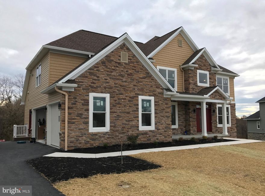 Stunning stone & vinyl 2 story with open floor plan, gourmet kitchen w/granite, tile back splash, SS appls., island, 9 ft ceilings, gas fireplace, built-ins, wood floor in foyer, living & dining rm,  coffered & tray ceilings, crown & shadow boxing. 1st flr BR w/full bath, 2nd flr laundry, 2 trex decks, central vac, 3 zone gas heat, electric air filter, exposed walkout LL w/9ft ceilings, game rm, add'l BR/den w/bath overlooks green space.