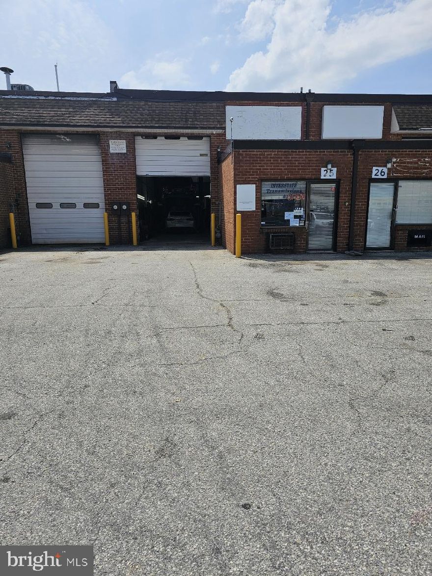 BEAUTIFUL WAREHOUSE FOR SALE. *CURRENT USE- TRANSMISSION BUSINESS. *ONE OFFICE ROOM IN MAIN LEVEL WITH ONE RESTROOM *BIG SIZE MEZZANINE SPACE - OFFICE ROOMS & ONE RESTROOM UPSTAIRS. *LIFT INSTALLED. **. Seller is selling the business as well as selling his property.  VERY CONVENIENT LOCATION: RUFFLY 30 MINUTES FROM RONALD REAGAN AIRPORT, 60 MINUTES FROM BWI, 60 MINUTES FROM THE PORT OF BALTIMORE.