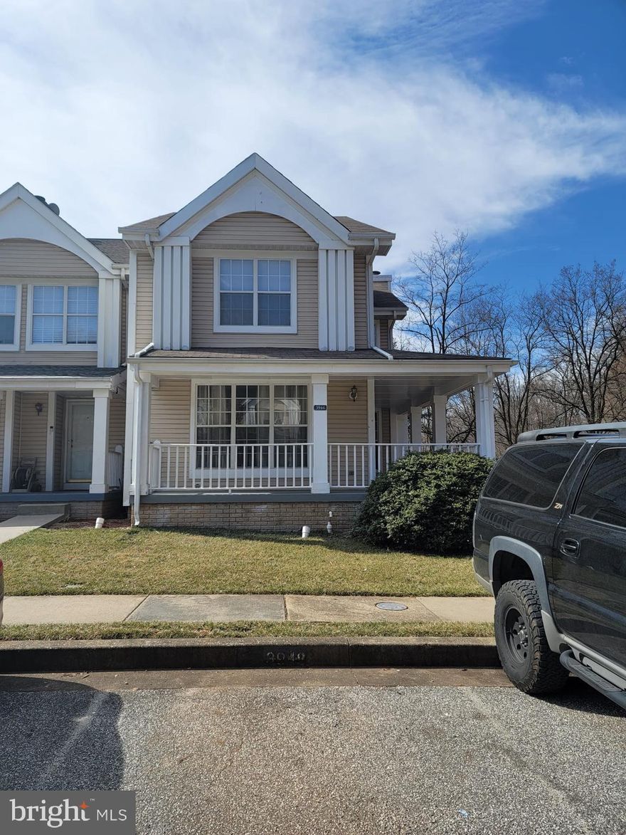 A must see end unit  town home. Nestled at the end of a cul de sac. Property features 4 Bedrooms 3 & 1/2 baths with a jacuzzi bathtub in the master bedroom. Self contained In-law suit in the basement,  wrap around porch, hard wood floors, new kitchen appliances and lots more