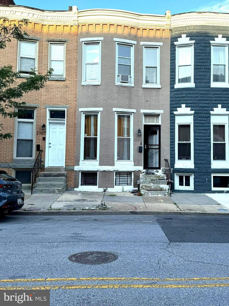Price Improvement.  Historic charm meets urban edge at 2105 Barclay St.  A Baltimore rowhome with character and charm. The home currently offers 2 spacious bedrooms and 1.5 baths and ample space to create a 3rd bedroom.
In need of TLC, this property is ideal for those who want to bring their vision to life.  It's just minutes from the art galleries, eateries, and culture of Station North, plus close proximity to Johns Hopkins and Penn Station. Property will be sold AS IS.  Seller will make no repairs.