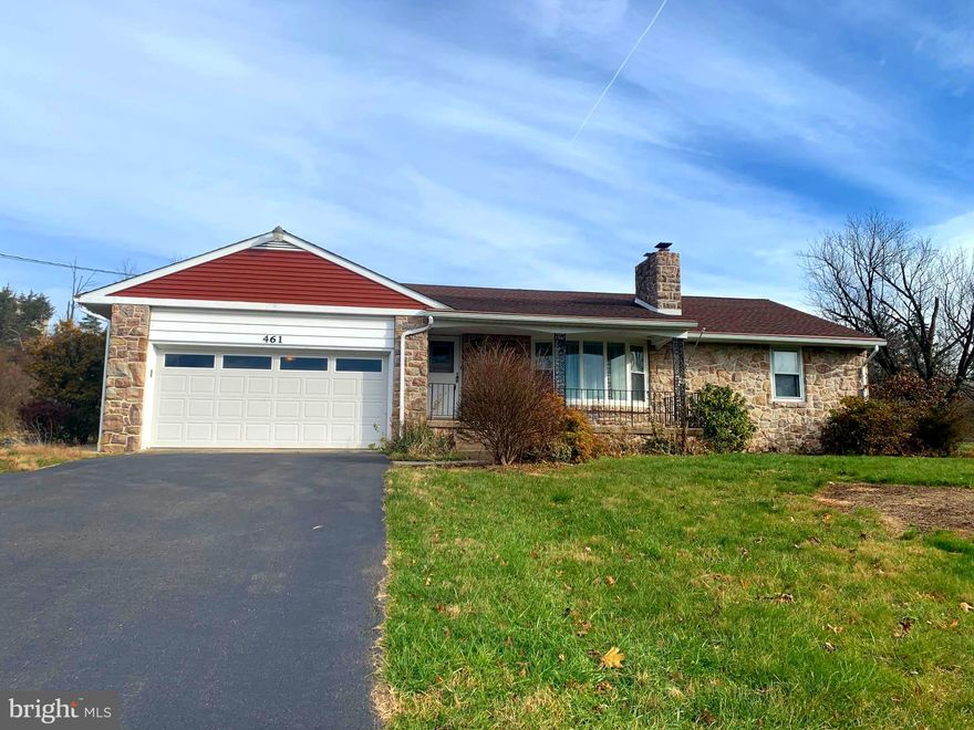 Stone Rancher in Pottsgrove School District on Cul-de-sac end. This home features three (3) bedrooms and two and a half (2.5) baths.  Enter into a flagstone foyer with hall closet.  Large Living Room with a stone fireplace, formal Dining Room and Kitchen. The Main bedroom suite features a large closet and full bath. there are two additional bedrooms with closets. Large finished basement with egress door, a fireplace and a large bar.  There is also a powder room and kitchen in the lower level. Additional features include hardwood floors, outdoor fireplace, large two car garage and two sheds. All dimensions of lots and building/room sizes are estimated and should be verified by consumer/buyer for accuracy.