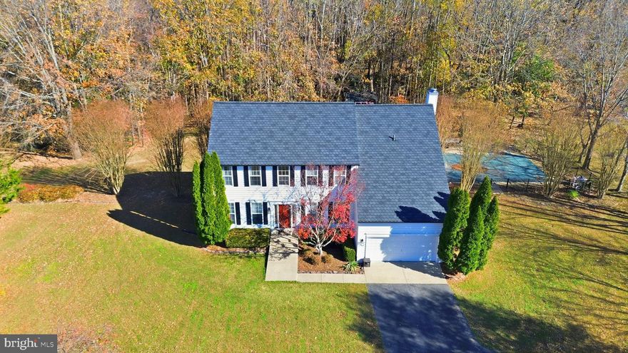 Welcome to this stunning colonial offering over 4,400 square feet of living space, perfectly situated on a peaceful cul-de-sac in the highly sought-after Hardship Plantation community off Penns Hill Road. Inside, you’ll find a bright and open floor plan featuring a main level office/study, kitchen featuring an island and all new appliances, a spacious morning room with skylights overlooking the serene backyard and pool, and a cozy family room with a gorgeous stone fireplace and wood burning insert. The fully finished basement offers a large bedroom and full bath and even more space for entertaining or relaxation.
Upstairs, there are four bedrooms including the oversized owner’s suite featuring cathedral ceilings, two walk-in closets, and a luxurious bath complete with dual vanities and a jetted soaking tub. Step outside to your private backyard oasis complete with a deck, refreshing in-ground pool, and updated landscaping, new pool liner, pool pump, and fencing.
This home has been beautifully maintained with numerous recent updates, including new 50-year architectural roof, new siding, new gutters, new skylights, new HVAC system, new hot water heater, new well pump and fresh interior paint throughout.  Don’t miss this incredible opportunity!