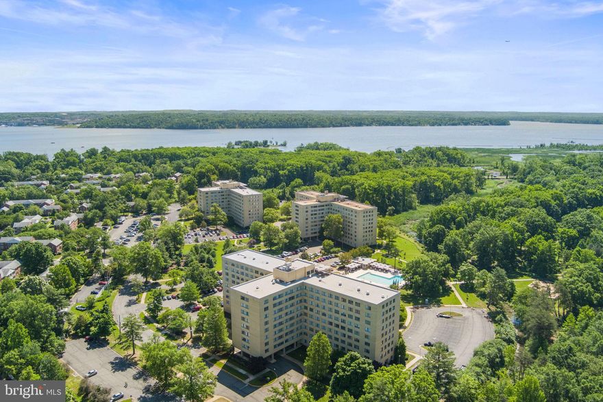 STUNNING VIEWS with this rarely available  TOP FLOOR unit WITH BALCONY!   Spacious balcony overlooks not only tall trees but the Dyke Marsh Wildlife Preserve and the Potomac River beyond the trees!  The balcony provides a wonderful extension to the living space AND since there are only a  few units with balconies at River Towers, this becomes  a truly coveted unit.   Throw in SOUTH exposure along with a top floor unit and balcony, and you have the best fixed elements you can possibly ask for in a condo.  Filled with tons of natural light, it is a lovely and inviting space.  With neutral interior,  the unit flows nicely between the living room and dining room.  Lots of closets including a huge walk-in closet with beautiful custom cabinetry for storage. 
*********  River Towers offers easy living in an amenity-rich community that is nestled on 26 acres of treed parkland.  Amenities include:  Roof-top deck with gorgeous views, exercise room, club room, tennis courts, basketball court, swimming pool, picnic/grilling areas, garden plots, tot lot, canoe/kayak storage, plentiful unassigned parking and a secure building with on-site management.   Condo fee includes ALL utilities: air conditioning, heating, water, electricity and gas.  Walking distance to the Martha Washington Public Library, the West Grove Dog Park, and the brand new Mt Vernon Recreation Center.  Bus service outside with short ride to Huntington Metro.  Minutes to Old Town Alexandria and National Harbor.  Blocks from the Potomac River and Mt Vernon bike trail. Don't miss out on this extra special unit that is rarely available!