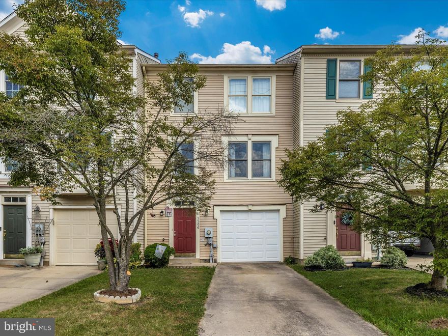 Here's your second chance at a great house!  First buyer failed to settle at no fault of Seller or the home.  This roomy townhome has no city taxes!  It is so ready for  new owners!  Freshly painted interior! Kitchen has beautiful new quartz countertops and newer appliances.  Living room and half bath are also  featured on the main level.  Lovely crown moulding throughout much of the main level, plus custom shelves in living room.  Easy-maintenance wood laminate flooring on main level. Upstairs is the primary bedroom with walk-in closet and  private full bath.  Rounding out the upper level are two more bedrooms and  hall bath.  On the entry level, you will find a nice family room  (could be a very likeable 4th bedroom) that  leads to beautiful NEW fenced back yard, a full bathroom,  and laundry/mechanicals room.  Note that roof is approximately 4-years young!  Just beyond the rear fenced yard is a community walking trail and  a stream just beyond.