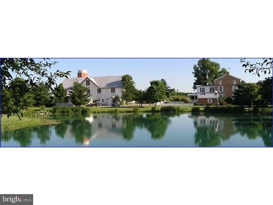 101 acre farm almost all tillable flat fields, currently a working tree nursery/farm. Property only approx. 1 1/2 hours from Philadelphia and 2 hours from New York City.  Magnificent 5000 sq. ft. bank barn has been renovated with heating system in lower barn & garage, 3 wells on the property & a irrigation system for most of the land. Underground utility wires & approx. 1/2 acre pond with aerator & beautiful landscaping. There is a Grand Circa 1850 registered Historic 3 story brick Manor House with 5 fireplaces, 7 bedrooms & 4 baths. Entire home was restored in 1989. This home offers central air, central vac, new wiring, plumbing & heating system. Beautiful Mahogany wraparound porch. John Deere emergency diesel generator to supply entire farm with power with automatic 5 second starting when power fails. Farm is currently used to produce nursery stock which includes specimen shade, flowering trees & shrubs.