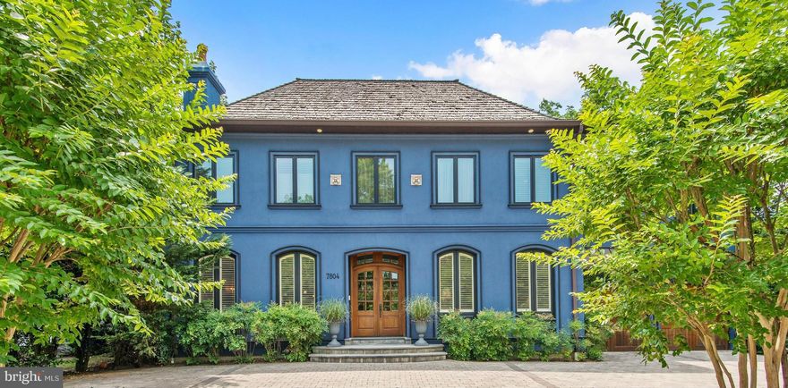 NEW PRICE IN PRIME LOCATION - Walk to Metro and all of downtown Bethesda! 2006 Custom designed home nearly 8,000 SF living on   quarter-acre w/ tremendous scale, gourmet kitchen w/ 17.5' cathedral ceiling w/ exposed beams, commercial grade ELEVATOR, Wine cellar, circular drive w/ 2-car garage, professionally landscaped; Large private patio w/ screened porch & heated swimming pool!