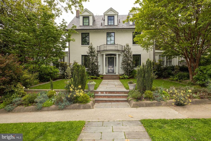 CANCELLED OPEN HOUSE - PROPERTY UNDER CONTRACT.  

WONDERFUL NEW LISTING Lovely, large and light-filled, 1924 expanded colonial in sought-after Observatory Circle with prominent street presence, beautiful professional landscaping front & back (south -facing rear) and amazing spaces inside.   Large lot of 8625 sf.  Grand entrance hall with graceful stair to 3rd floor with two windowed landings; tall ceilings, grand windows ( most very recently replaced), recessed lighting, crown moldings, beautiful hardwood floors & two fireplaces.  The GORGEOUS LARGE 2018 kitchen with large informal eating area (or sitting area) opens to the rear terrace and deck  through floor to ceiling steel and glass doors.  The center hall, living room, and family room also open to the rear--all on grade. 5 large bedrooms and 3 baths up; lower level mud room (see floor plan) with separate entrance is  Bedroom 6 option for an au pair/in-law bedroom with the simple addition of a door.  There is adjacent full bath.  Many  recent  infrastructure upgrades and improvements including roof, fireplace, AC, irrigation system and more have been made.  Large detached garage is 20x18- so two small cars or one large one+.