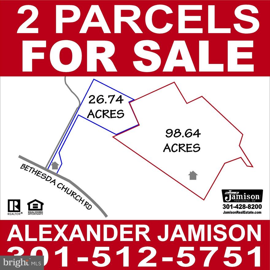 10895 Bethesda Church is one of two contiguous parcels being offered for sale. This property features a  four bedroom house and 98+/- acres that borders Little Bennet Conservation Area. The four bedroom home has a new septic installed, boasts a strong structure, and is ready for your remodel!  The property has been used as a hunting camp with years of wildlife management to promote steady hunting seasons. The additional parcel being offered for sale, 11201 Bethesda Church Rd offered separately for $400,000, features a two bedroom cottage with road frontage and an additional 26+/- acres. This acreage is scenic and secluded with already cut driveway access and unlimited potential. Call today to schedule your private tour and learn more about these fantastic opportunities in rural Damascus!