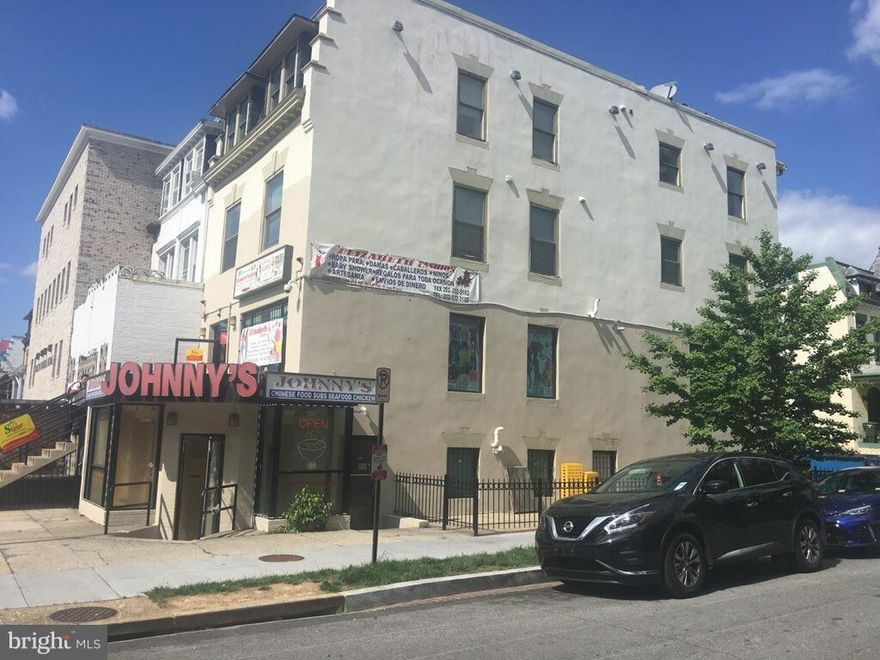 Here's your opportunity to invest in a commercial multi-use building in Columbia Heights DC. This well maintained building currently has 2 commercial units and 2 residential apartment units..  The top floor apartment has 3 Bedrooms , 2 full baths, high ceilings, and hardwood floors throughout. The other apartment has 2 bedrooms, 2 full baths, and also has hardwood floors and high ceilings. Both apartments Have one assigned parking space. Each unit ranges from approximately 1200-1300 square feet of space. 
The tenants are currently month to month. Unit 3 is currently vacant. 
With the current construction rules a 5th floor can be added to this building.