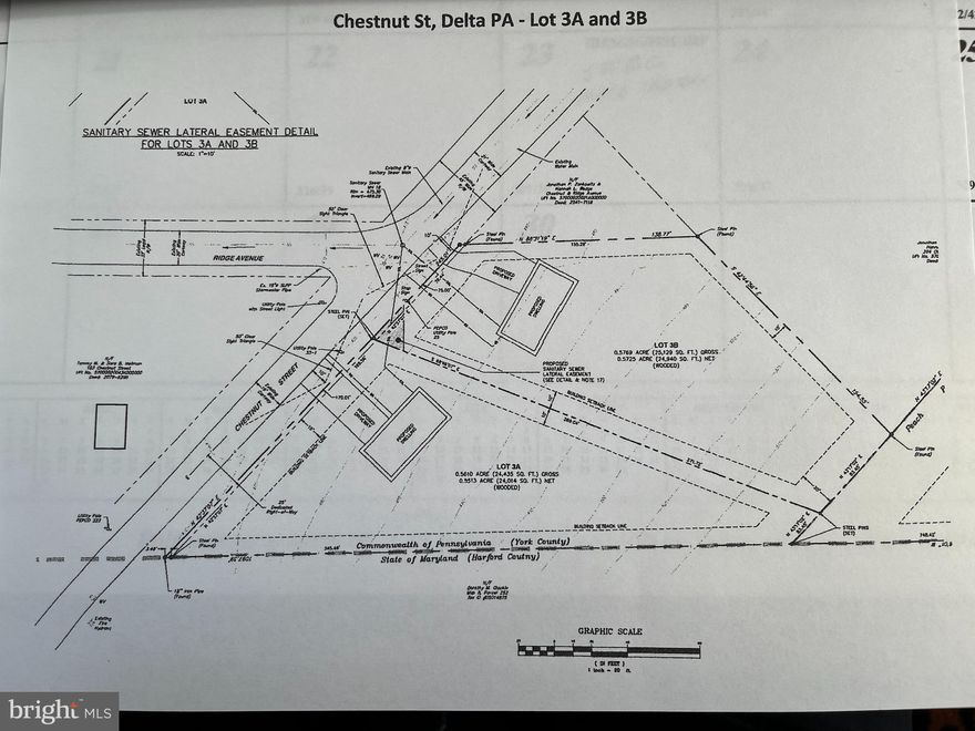 Check out this cleared lot located  near the highest point in Harford Co. and the Mason Dixon Line!  It  offers 75' of road frontage on Chestnut Street in Delta Borough, with public water and sewer connections available in the street.   The lot is 271' deep and widens in the rear.  Take in the valley view across  Delta roof tops with sunsets made for an artist.  Have an  elevated  homesite  and  a large, private backyard surrounded by acres of woodland. Lots on both sides are built out, so no surprises there. No HOA, NO restrictions, NO ag-tax, NO builder tie-in.  Enjoy small town living and an easy commute to Bel Air and Aberdeen.