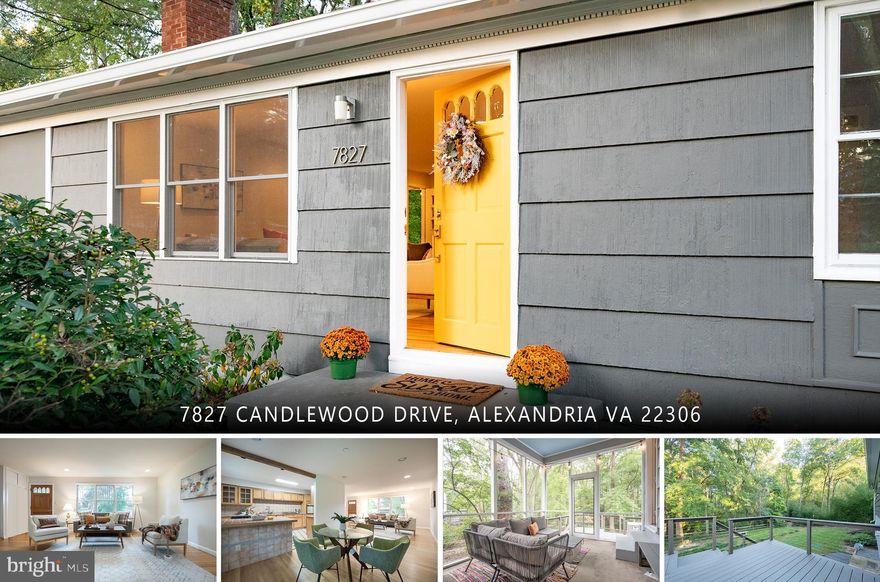 Looking for a home in a beautiful tree lined neighborhood, situated in the Fort Hunt Community, with a modern vibe and a great deal of privacy and storage?  Look no further - this Rambler style home with a fully finished lower level offers 4 bedrooms (3 on the main level, including a primary bedroom with en suite bathroom) and 3 full bathrooms.  The primary bedroom has 2 cedar closets! Great features in the home, and an oversized .36 acre lot!  Owner has made many updates and now  is your chance to add your personal touches. 

Favorite Features of this home:  Wide Driveway to park multiple cars, Secure storage shed with shelving, Enormous Screened Porch with Cathedral Ceiling, Trex Deck overlooking the serene and lush back yard, Main level Bedrooms and Bathrooms, and the Beautiful Hardwood Floors!Environmentally conscious owner has installed skylights, solar tubes, rain barrels, many LED light fixtures, ENERGY STAR water heater, and sustainable flooring in lower level (durable and cleanable FLOR carpet tiles and noise-dampening cork). Roof & Gutters new in 2016.

The Lower Level has full light from the East, overlooking the lush back yard backing to trees and even a stream!  The bedroom and bathroom on the lower level are ideal for a guest, an au pair, or the in-laws - or could be used for a private home office!  The Lower Level family room has a fireplace and tons of built-ins, with plenty of space left for a playroom or even a mudroom!  The lower level also has a separate and large storage room and a separate utility room, and a sump pump.

The local community offers a library and farmer's market just a few blocks away, local hospital, many big box stores along Route 1 including the newest Costco in Northern Virginia.  Close proximity to Fort Belvoir, Old Town Alexandria, Belle Haven Country Club, 495/95/295 with access to Washington DC and Maryland and the Northeast Corridor.  Close proximity to Huntington Metro Station and the Eisenhower/Carlyle business  and entertainment district.