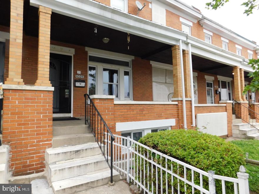 Contract Owner. Drive By Only, No Access Inside Prior to Settlement. Tenant to Convey. Buyer Responsible for Redeeming Ground Rent. Priced To Sell Fast! Desirable Brick Rowhome with 1 Car Garage, Covered Front Porch, Walkout Basement, Spacious Kitchen with Granite Counters, Spacious Bedrooms and Living Area, Hardwood Floors,  Much More!! Just Waiting For Your Personal Cosmetics and Renovations to Make it Shine. Close to Schools, Shopping and Commuter Routes. This Will Not Last! Sold As-Is.