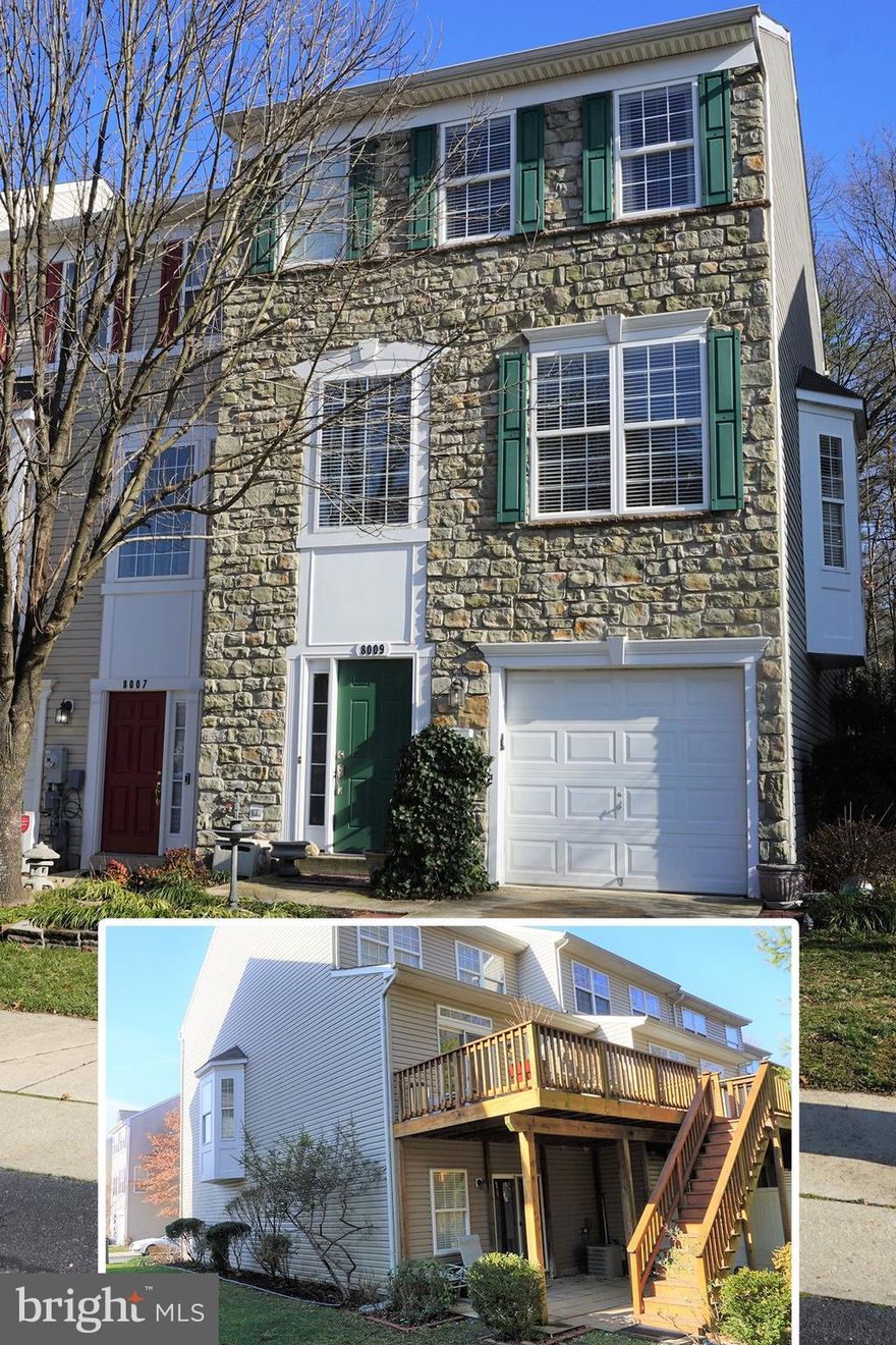 ***AMAZING STONE FRONT END UNIT GARAGE TOWNHOME-LARGEST MODEL IN THE COMMUNITY***WITH AN OPEN FLOOR PLAN, TWO GAS FIREPLACES, FRESHLY PAINTED & NEW CARPET THIS PROPERTY HAS SO MUCH TO OFFER*OWNER SUIT INCLUDES VAULTED CEILINGS WITH WALK-IN CLOSET*UPPER LEVEL HAS AN ADDITIONAL TWO BEDROOMS AND HALL BATH*THE NATURAL LIGHT FILLED MAIN LEVEL FEATURES GORGEOUS HARDWOOD FLOORS, CONVENIENT HALF BATH, BUMP-OUT WITH BAY WINDOW IN THE DINING AREA, SPACIOUS LIVING ROOM, KITCHEN WITH ISLAND &  BREAKFAST NOOK OPENING TO FAMILY ROOM WITH GAS FIREPLACE*FROM THE FAMILY ROOM GLASS DOORS LEAD TO A PRIVATE DECK OVERLOOKING WOODED BACKYARD*THE ENTRY LEVEL OFFERS A WELCOMING FOYER LEADING TO A HUGE RECREATION ROOM WITH SECOND GAS FIREPLACE, THIRD FULL BATHROOM & GALSS DOORS OPENING TO AN INTIMATE REAR PATIO*THE ENTRY LEVEL IS ALSO PERFECT FOR A GUEST ROOM OR IN-LAW SUITE*NATURAL GAS HEATING & COOKING**HOME HAS BEEN LOVINGLY CARED FOR BY ORIGINAL OWNER AND THE NEXT ONE COULD BE YOU***