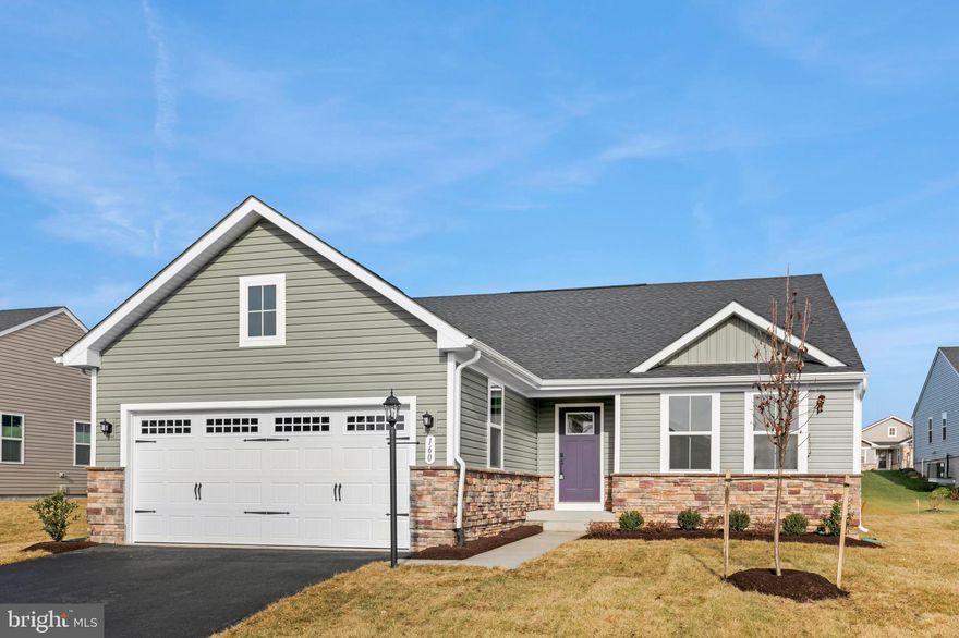 QUICK MOVE-IN GRAND CAYMAN at Cardinal Pointe! | This Grand Cayman ranch home features 3 bedrooms, 2 full bathrooms, a 2-car garage, kitchen has upgraded cabinets and quartz countertops, and luxury vinyl plank flooring- everything you need to entertain but also easily maintain your home! The open airy space combines the kitchen, dining area and great room to create a casual comfortable flow. This is the perfect place to do all your entertaining with plenty of room for your favorite overstuffed couch. Since it's open to the kitchen, grab a snack or make dinner, you won't miss your favorite TV show. Your extra 2 bedrooms and bathroom reside towards the front of the home, giving you extra privacy in your First floor Owner's Suite. Enjoy your owner's walk-in closet and en suite bathroom with a dual vanity sink and standing shower with a seat. The unfinished basement with 3-pc rough-in gives you space to expand for future entertaining and storage.

Cardinal Pointe is a highly sought-after community that sits so conveniently for your everyday needs. It's within 1 mile to shopping, dining, brand-new medical facilities and the county's newest school campus! Less than a mile to I-81, 12minutes to Hagerstown, 40 minutes to Frederick and 25 minutes to Winchester, VA. What more could you ask for? Closing cost assistance with use of seller's preferred lender. Actual Photos.