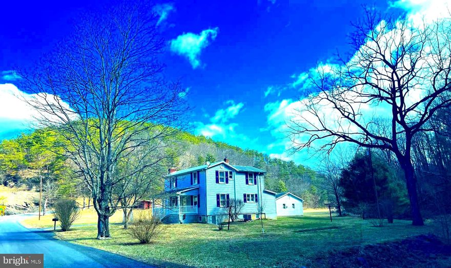 BEAUTIFUL 2  STORY FARMHOUSE ON JUST OVER 11 1/2 ACRES CONSISTING OF WOODS,  FIELDS AND A CREEK RUNNING THROUGH THE PROPERTY.    HOME BOASTS OIL  AND WOOD HEAT, CENTRAL AIR,  3 BEDROOMS, 1 BATH AND AN ENCLOSED BACK PORCH.  YOU CAN ALSO  ENJOY RELAXING ON THE FRONT PORCH WITH AWESOME MOUNTAIN VIEWS AND ABUNDANCE OF WILDLIFE.   THE DETACHED TWO CAR GARAGE HAS AN ATTACHED WORK SHOP WITH AN OFFICE AND HALF BATH, AS WELL 100% STORAGE SPACE ABOVE.  ALL WITHIN A COUPLE MILES OF SHOPPING AND DINING IN THE LITTLE TOWN OF FORT ASHBY.