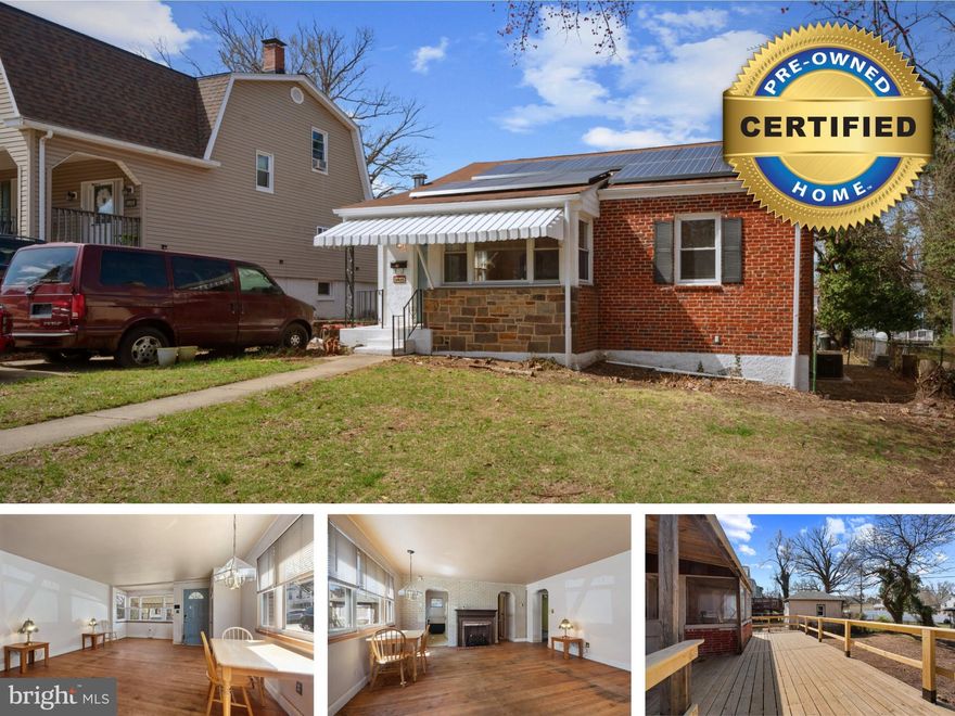 Purchase this home and receive a FREE, 1-year home warranty plus 50% off your appraisal, home inspection, and title work. Call for details. Own your dream home with zero money down! Unlock the door to your future with an exclusive offer: purchase this home and receive $1,250 back in closing cost credits or $700 per month at an exceptional financing rate of 5.15% with zero down payment available for those who qualify. Taxes and insurance not included. Why rent when you can move into your own home for the same monthly payment? Occupying a sun-drenched, 0.15-acre parcel of land with a wide frontage, this single-level home is equally appealing to developers or families looking for a renovation project. It enjoys a central location moments from shopping and dining in both Lauraville and Hamilton, as well as quick access to downtown Baltimore making it a commuter’s dream come true! For fun get-aways for the entire family, James Welling Park is just a few blocks away and offers baseball, softball, football, and soccer fields as well as an outdoor basketball court. Walking trails, picnic and playground areas offer something for the entire family. Perfectly appointed to enjoy low-maintenance living, this charming brick home provides great opportunity to modernize and further enhance over time. Features include functional, leased solar panels to generate electricity for your daily use, comfortable living area that flows to the dining space and opens outdoors, original hardwood floors in bedrooms, wonderfully private backyard, and plenty of off-street parking. All of these for a price that is well within your budget and much cheaper than renting. Bring your paintbrush and be ready to build equity! Schedule your private showing today to see this incredible opportunity! Call us today for open house times! Exclusive benefits just for you! This Certified Pre-owned home has been thoroughly inspected by a licensed home inspector and you’ll receive the detailed report at no cost with no surprises! Plus, enjoy peace of mind with our 12-month home warranty and a 24-month satisfaction guarantee. Don’t miss out on your dream home – contact us today!