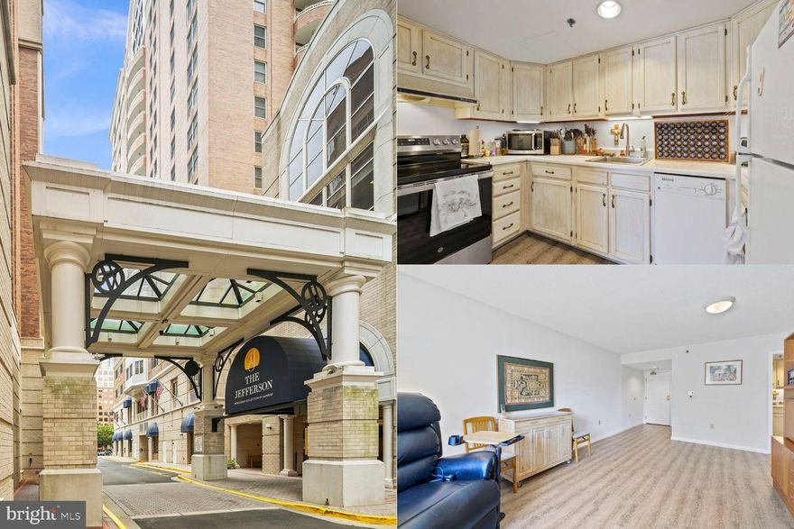 The Jefferson a Monogram Collection property from Sunrise Senior Living) was proudly voted "Best Senior Living Community" by Arlington Magazine readers in the 2023 "Best of Arlington" survey. The Jefferson, which is an independent and active senior community, is located in the heart of Arlington's Ballston neighborhood. When you arrive, you will feel like you have entered a luxury hotel. The Jefferson boasts in-house dining, housekeeping, transportation, pool/spa, fitness room, and other generous amenities in an urban setting with a walkability score of 97. The Jefferson is a 55+ community with a non-optional monthly fee that includes all amenities. The rent is $1200 per month, and the monthly fee for this unit is $4710.00/month, for one occupant, a total monthly charge of $5910. Enjoy your own piece of the Ballston skyline with this condominium which is the Carroll floor plan offering 1 bedroom, 1 bath, plus Den. Beautiful 14th-story views.