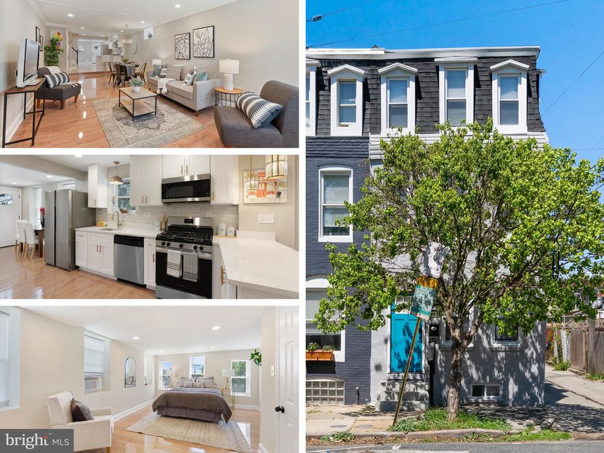 Welcome to this beautifully updated 3-story end-of-group rowhome in Pigtown, offering 4 bedrooms, 3 full baths, and 1 half bath. Thoughtfully renovated throughout, this move-in ready home features new windows and doors, extra natural light from its end-unit location, and new laminate flooring across all three levels. The kitchen is appointed with white quartz countertops, a breakfast bar, updated cabinetry, and brand-new stainless steel appliances. A formal dining area and separate breakfast area provide flexible space for everyday living and entertaining, while main-level laundry adds convenience.

The versatile three-level layout offers plenty of room for bedrooms, guest space, or a home office. Most bedrooms feature multiple windows, creating a bright and airy feel, and the home includes thoughtful storage throughout, including space beneath the stairs. The basement has lower ceiling height but offers generous storage and potential for a media room, game room, or additional flex space.

Outside, enjoy a fully fenced backyard ideal for relaxing, entertaining, or gardening. The roof was replaced in 2025 and includes a 20-year warranty on labor and materials. Recent new construction nearby reflects ongoing investment in the surrounding area. Conveniently located near Carroll Park, M&T Bank Stadium, downtown Baltimore, and I-95.