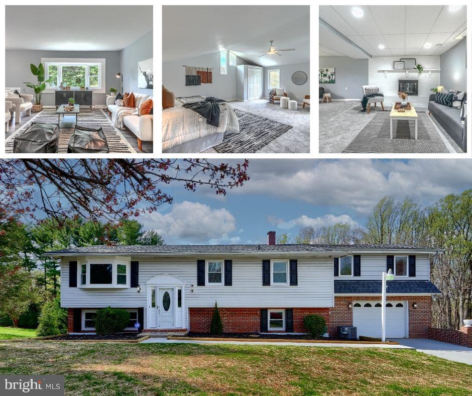 Welcome to this beautifully renovated split-foyer home in the sought-after Blue Ridge Estates neighborhood of Baltimore County. Nestled on a generous 0.6-acre lot, this property offers fantastic curb appeal with a brand-new concrete driveway, sidewalks, and beautifully landscaped flower beds.
Inside, natural light pours through the living room’s bay window, brightening the open-concept living and dining areas. A charming sunroom overlooks the peaceful, tree-lined backyard — the perfect place to unwind year-round. The kitchen features white cabinetry, granite countertops, stainless steel appliances, a pantry, and all-new fixtures.
The lower level expands your living space with a spacious family room with fireplace, a bonus living area, a full bath, and a large laundry/utility room — complete with brand-new washer and dryer. Step through sliding glass doors onto a stunning 10x30 stamped concrete patio, ideal for entertaining or relaxing. A two-level deck extends into the serene backyard, and a large storage shed beneath the sunroom offers added convenience.
Upstairs, the home includes a **400 sq ft bedroom addition over the garage**, providing even more flexible living space perfect for guests, a home office, or a private retreat.
The entire home has been upgraded with stylish new LVP flooring, tile finishes, and fresh paint throughout. New carpet adds comfort in the bedrooms and lower level. Additional highlights include a heated one-car garage with a large air compressor, well and septic systems, oil heat, dual-zone HVAC for year-round comfort, and a brand-new roof. Move-in ready and filled with charm, this home is ready to welcome you!