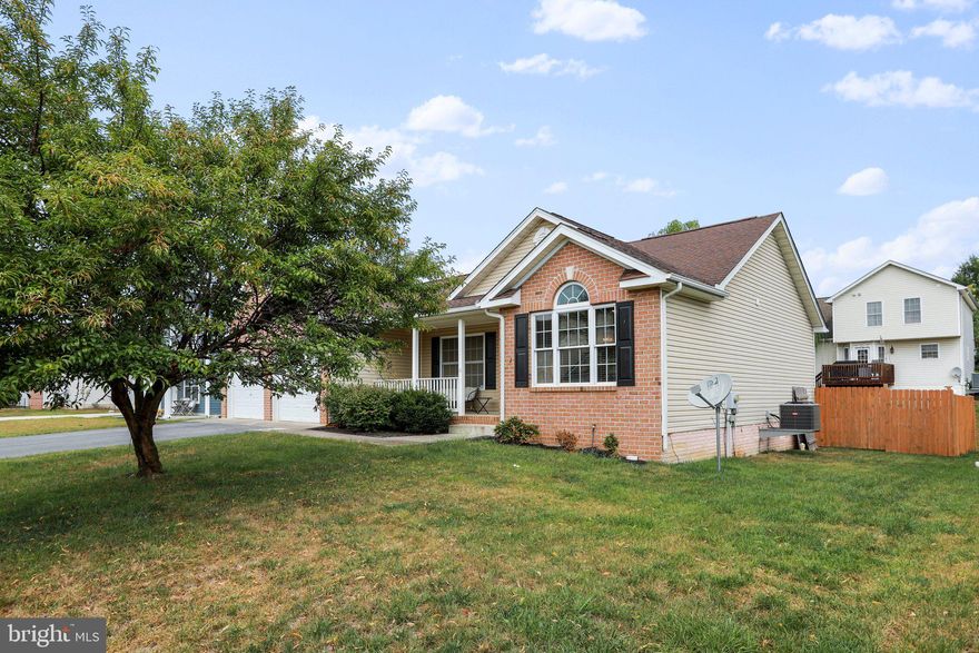 One level living! Open floor plan ranch style home in great neighborhood, close to I81 at Tabler Station Road. The home has a privacy fenced back yard and deck plus front porch on this nice lot.  The main level includes so many beautiful features from the tray ceilings and upgraded fixtures, to tile backspash in kitchen. There is a formal dining area and formal living room. The kitchen has white cabinetry, upgraded counter tops, and stainless steel appliances.  Spacious owner bedroom en suite opposite side of the home from the two spacious guest bedrooms and second bathroom.  The basement is finished with a large recreation/family room and den, plus third full bathroom! Nearly new HVAC system.  Don't miss this lovely home and all it has to offer!