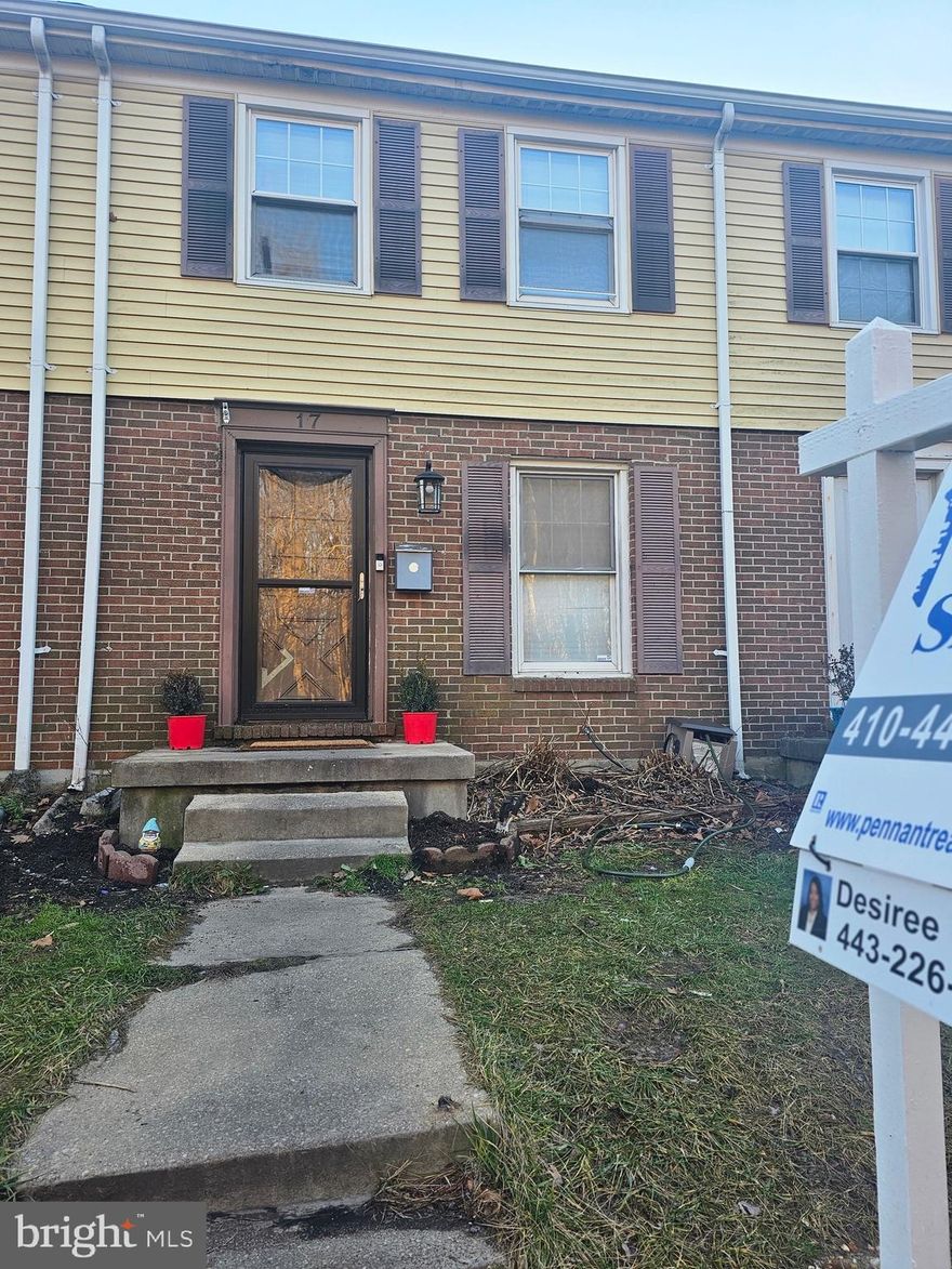 **MULTIPLE OFFERS** PLEASE SUBMIT HIGHEST AND BEST BY 1/28/24 @9PM.Sellers are motivated, Price Reduction, Priced to sell.  AS IS-Welcome to this beautiful 3 bed 1.5 bath townhome nestled in the Belmont Community in White Marsh.  This home sits in a secluded area directly across from the Belmont community park.  Giving a calming scenic view of the trees from your front door.  It features beautiful new hardwood flooring in living room and dining room, wall to wall carpet throughout the upstairs area. Also, there are updated appliances throughout the kitchen, a partially finished basement with a separate laundry room that provides lots of storage space and updated double doors that leads to the fully decked backyard. Rare opportunity to make this sought-after community in the White Marsh are your next home. Price reflects some TLC needed, Inspections for informational purpose only.