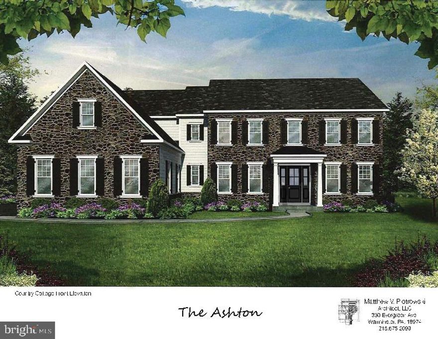 Last Opportunity - Ashton Country Cottage model under construction by Mar Mar Builders.  Waverly at Northampton. Waverly is located in Northampton Township and in the award winning Council Rock School District. The community features a minimum lot size of 1 Acre with Public Water/Sewer and Natural Gas Heat and Cooking. Last opportunity so act soon. This home will feature 10' ceiling height in basement and first floor, 9' second floor ceiling height, rough plumbing in basement for future full bathroom, walk up basement with sliding glass door and egress window.  The Ashton model features Classic foyer entry with split butterfly staircase, exceptional open floor plan features gourmet kitchen with oversized island and breakfast room overlooking the dramatic 2 story family room with rear wall of windows. Entertaining is a breeze with the Butler’s Pantry and formal Dining Room. Private study, large mud room entry and two powder rooms complete the 1st floor. Upstairs Owners Suite with Inglenook and delightful Owners Bathroom with shower and free-standing tub.  In addition to the Owners Suite, the second floor also features three additional bedroom, two more full bathrooms and convenient laundry room. Photos shown are of a different home and for illustration purposes.