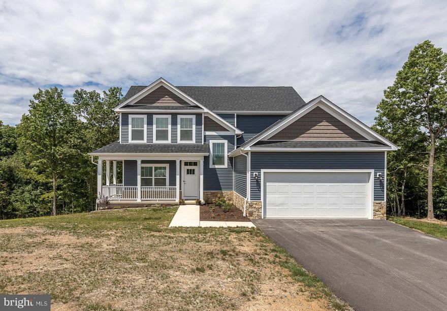 Stunning Craftsman home built in 2021 is located at the Chestnut Hill Estates.  Enjoy  mountain views with the home backing to the woods.  The home boasts 3,300 square feet and 2.038 acres.  As you enter the home, you will notice an open concept floor plan with gleaming luxury vinyl plank flooring throughout the main level.  The main level features a living room, dining room with trey ceiling, spacious kitchen, home office, and half bathroom.  The kitchen features a large island with seating, granite countertops, plenty of cabinet/countertop space, walk-in pantry, and stainless steel appliances.  Upper level features a spacious Primary Bedroom/Suite, two additional bedrooms, full bathroom, and laundry room with washer and dryer.  The Primary Bedrooms/Suite features a spacious sitting room, walk-in closet, and bathroom with dual vanity sink, soaking tub, and shower.  The Primary Bedroom Sitting Room has a closet and can be converted into a 4th bedroom.  The unfinished basement has a three piece rough-in plumbing for bathroom and sliding glass door that walks out to the rear yard.  Homeowners can have up to (2) appurtenant structures including chicken coops, detached garage, barns, etc.  A Must See!