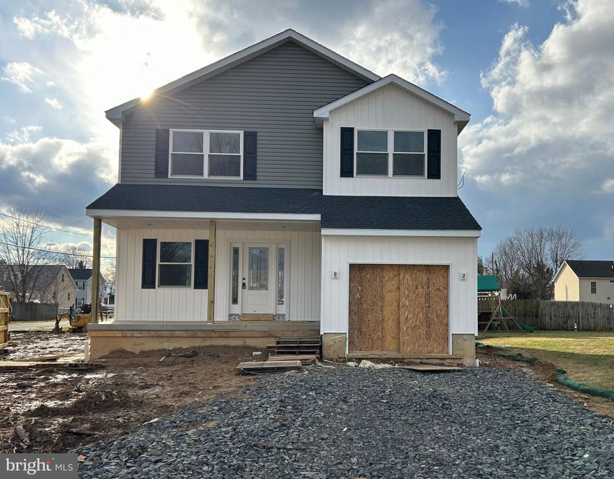 Welcome to this exceptional new construction home offering modern elegance, thoughtful design, and generous living space in desirable Bensalem. This residence features 4 bedrooms, 2.5 bathrooms, and 2,800 square feet of above-ground living space, plus a fully finished 1,200 square foot basement—perfect for today’s flexible lifestyles.
The large primary suite is a true retreat, showcasing vaulted ceilings, a spacious walk-in closet, and a luxurious en-suite bathroom complete with a double vanity and a stunning walk-in shower with bench seating. Conveniently located upstairs laundry adds ease and functionality to everyday living.
The main level is filled with natural light and features 9-foot ceilings that enhance the home’s open, grand feel. The beautifully designed kitchen offers solid white cabinetry, upgraded countertops, stylish hardware, upgraded fixtures, and a sleek island with seating, making it ideal for both entertaining and daily use. Wood flooring flows throughout the main living areas, highlighted by sunlight streaming through large windows. Additional first-floor features include an oversized garage, a dedicated storage closet, and a convenient half bathroom.
The fully finished basement provides the extra living space you’ve been dreaming of. Whether used as a second living room, playroom, home office, gym—or all of the above—this versatile area offers endless possibilities. A perfect blend of style, space, and functionality, this brand-new home is an outstanding opportunity in a prime Bucks County location.