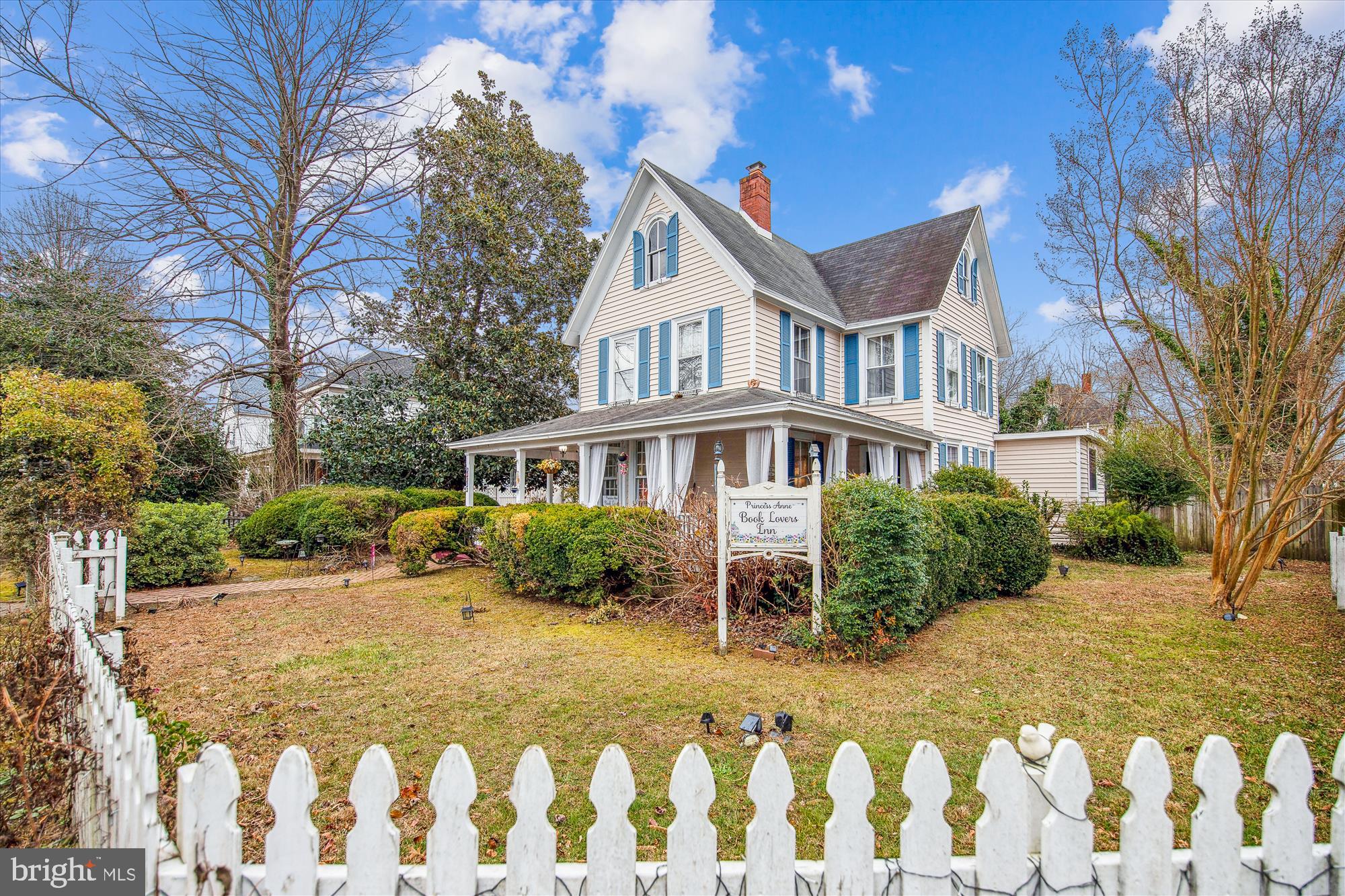 Move in Ready Home
Don't miss out on this charming Victorian Home built in 1885 with many original features
Situated on a corner lot of Linden Ave and Beckford Ave in Historic Quaint Princess Anne, this property boasts Character and Warmth, offering a cosy retreat for you and your family. Large front porch to start your day looking over the neighborhood.
Step inside to discover a spacious Kitchen, a comfortable, lounge / formal dining room, eat in Kitchen, diner, perfect for entertaining guests or relaxing with loved ones,
The large sunroom features window blinds along three sides, custom windows. Upstairs you will find all of your spacious bedrooms and my favorite room. A bedroom with a step-down en-suite featuring a clawfoot bath
Walk-up attic! Hardwood floors adorn most of the living areas, 4 bedrooms, 4 en-suites,
theres ample space for a family to enjoy or to run a professional Bed and Breakfast
The large private 4th bedroom on the first floor, with a side office and a bedroom that fills with natural light and bathroom with a washer / dryer.
Outside you will find a fully fenced in front and backyard and a detached 2 car garage and additional off street parking.
One of the highlights of this property is the spacious backyard and a lovely decking area , ideal for enjoying a morning coffee or hosting summer barbecues. Imagine creating beautiful memories in this lovely outdoor space.
Located in Quaint Princess Anne, Somerset Co.., You will have easy access to beaches, shops restaurants, bars, heath services, and transportation services and links.
The home / bed and breakfast has modern updates and is truly an extraordinary exquisite property : including
electrical upgrades, Culligan water softener and so much more to make this a wonderful move in property
Full furnishings included if desired !
This beautiful property is must see and will check all of your boxes !