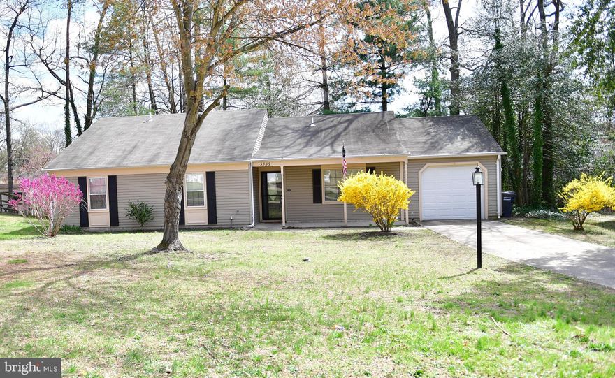 Recent Price Adjustment. Welcome Home! To This Beautiful One Level Single Family Detached Home.  This Home has 3 Bedrooms, 2 Bathrooms, and one of the  Bathrooms is in the Owner's Suite.  This Home has an Oversized Attached Garage with above garage storage, Driveway, and is located in a cul-de-sac in the sought after neighborhood of Sentry Woods.  This Home is centrally located to parks, schools, shopping, Western Parkway, Route 5 and easily accessible to Washington, D.C., and Andrews Air Force Base.  The Family Room and Dining Room have vaulted ceilings, and there is a full Eat-In Kitchen to enjoy.  This Home is being Sold In As Is Condition.  Seller prefers to use Cardinal Title Group.  Please don't miss out on this Home.  Thank You for Viewing.