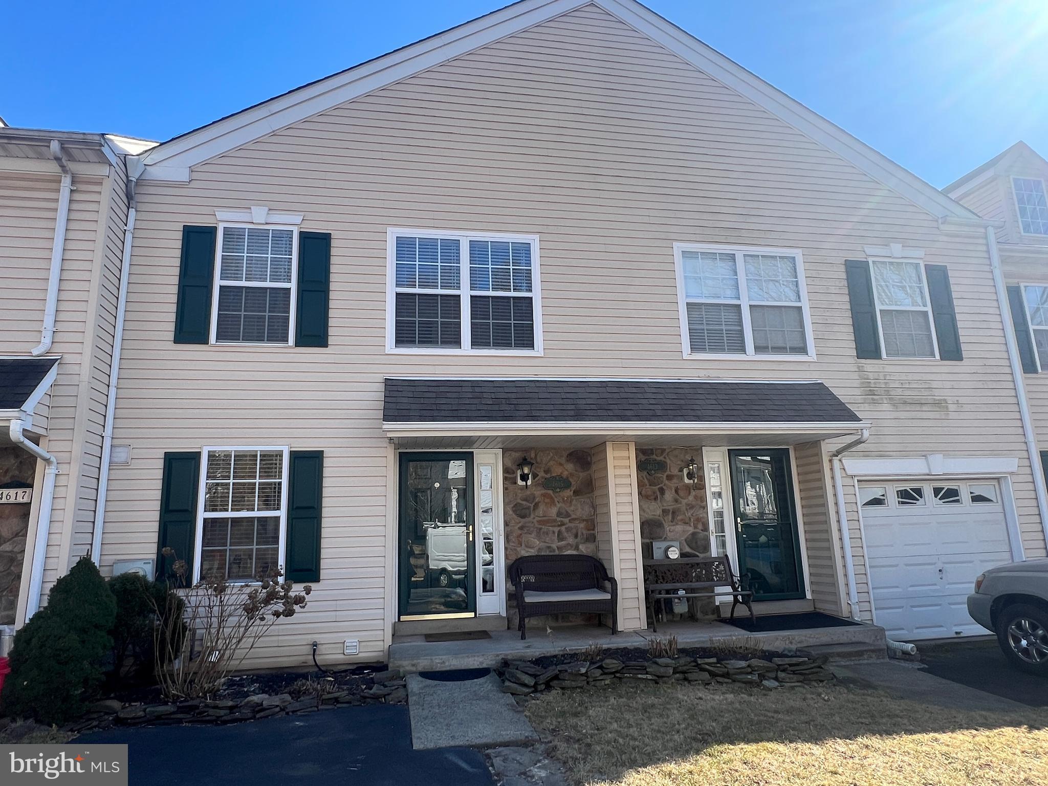 This 3 bedroom, 2.5 bath townhome located in Patriots Ridge, has been freshly painted and is ready to go. The eat-in kitchen offers ample cabinet and counterspace for everyday convenience. Adjacent to the kitchen, the formal dining, leading into a spacious family room with sliding glass doors to the deck & a powder room. The entire townhouse has hardwood flooring throughout. Upstairs, the primary suite has a walk-in closet, a ceiling fan, and an en-suite bathroom has been updated. Two additional bedrooms & a full dated bathroom. The sunlit finished lower level provides versatile space—perfect for a home office or entertainment area along with a fireplace. Located in the award-winning Central Bucks School District, this home is just minutes from downtown Doylestown. With easy access to major routes like 202 & 611.