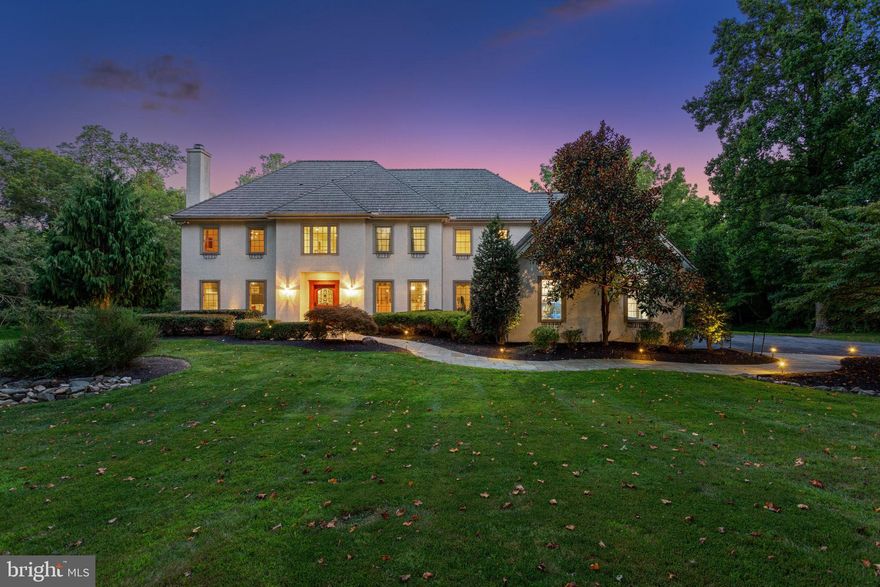 The pool it is open! Introducing this exquisite luxury home on prestigious Bassett Hunt Lane, an exclusive, established neighborhood with mature landscaping, located amongst many horse farms and close to Springton Manor Farm. This stunning home boasts lustrous hardwood floors, custom moldings and millwork, designer lighting and choice fixtures throughout.  Step inside a custom ornate mahogany front door with iron inlays into the grand 2-story foyer with  turned staircase, setting the stage for the opulent living spaces that await. To your right, an elegant formal dining room and to the left, a cozy living room with gas fireplace, both offer an inviting ambiance for gatherings. The heart of this home is its gourmet kitchen, featuring a 5-burner gas cooktop, granite counters, wood floors, and stainless steel appliances. The double wall oven and large island make culinary endeavors a pleasure, while the tile backsplash adds a touch of sophistication. Oversized pantry, laundry room and an adjacent mudroom with access to the 3-car garage featuring an oversized door, provide ample storage and convenience.  Off the kitchen are sliders that open to a brand-new 2-tier Trex deck, perfect for outdoor entertaining, overlooking the heated saltwater pool and hot tub. The family room, with vaulted ceilings, built-in cabinets and another wood-burning fireplace, offers a warm and welcoming space for relaxation. The private office, with views of the pool, offers a great at home work experience. Last but not least is the nicely appointed powder room located between the office and family room. Ascending the grand stairs to the second floor, you'll find the cat walk overlooks to the foyer and family room! The master suite is a sanctuary with a sitting area, two walk-in closets, and a custom-tiled bath featuring a shower and a luxurious soaking tub. Also on the second floor, a princess suite with a tile bath and two additional bedrooms with tile hall bath, provide comfortable accommodations for family and guests. The fully finished basement boasts an English pub with a classic pool table that remains, additional family room, a work out or craft area, a full bath, a wine cellar and plenty of storage.  Sliders lead to the rear yard for easy access. Dive into luxury with a heated, saltwater pool, and unwind in the hot tub as you bask in the tranquility of your backyard oasis. This gorgeous corner lot offers the perfect balance of privacy and prestige, making it the ideal setting for your new luxury lifestyle. Also featuring the durable and sustainable cedar shake roof that can last 50+ years with proper maintenance, which the sellers have diligently done. Cedar provides a natural insulation to help reduce heating and cooling costs. The stucco has been inspected and remediated. All reports available. The home is located in Downingtown School with Stem Academy. Don't miss the opportunity to make this exceptional property your forever home!