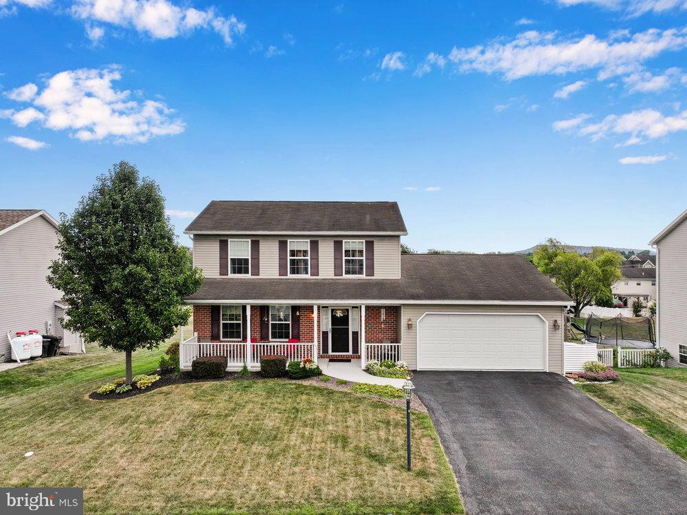 WELCOME HOME to this charming Colonial in South Mountain Estates! Offering 4 bedrooms, 3.5 baths, and a finished basement with an outdoor entrance—already set up with a full bathroom and a potential 5th bedroom or bonus space. The kitchen features modern appliances with a electric or propane hookup for a stove, while recent updates include a 5-yr-old HVAC and water heater. Step outside to a beautifully landscaped, level lot with a deck and porch for entertaining. Enjoy the convenience of a side-entry garage, paved driveway, and HOA services for snow removal and common areas. Don’t miss this opportunity—schedule your showing today before it’s gone!
