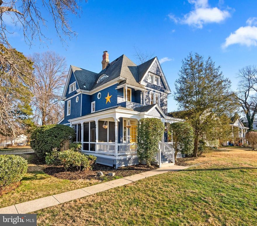 Offers appreciated by noon on Tuesday, 02/13. Welcome to the Cissel House! Built circa 1888, this bright, beautiful Queen Anne Victorian is a Prince George’s County Historic Site, set on a picture-perfect double lot. Head up the steps across the breezy wrap-around porch. Inside, you’ll find a welcoming, sunny living room with 10’+ ceilings, recessed lighting, and a fireplace flanked by double sash windows with border lights. A cased opening leads to the large formal dining room with a large bay and recessed lighting. Original hardwood flooring has been refinished in both spaces. Just past the dining room is a large bedroom with an en- suite bath; it’s also perfect for a family room or home office. The large, renovated kitchen opens onto a mudroom with first-floor laundry, a skylight, and a second first-floor entrance. Step out to a screened portion of the wrap-around porch that leads to an outdoor shower. Upstairs, the front bedroom has a cozy alcove with a door to a Juliet balcony. The expansive primary bedroom has an inviting alcove - perfect for a reading nook or writing desk. A third ample bedroom and a full bath complete this level. The unfinished attic with exposed brick has loads of potential for additional living space. The cellar houses a new tankless water heater and boiler (2022). Freshly painted interiors (2023) and exterior (2022). Original trim, moldings, and transoms run throughout the home. Out back, the large, sunny yard features a koi pond with a surrounding patio, a gazebo, two storage sheds, and a garage. Substantial driveway provides off-street parking. Eligible for
Prince George’s County’s Historic Property Grant Program and preservation tax credit. Imagine owning this beautiful piece of Prince George’s County history!