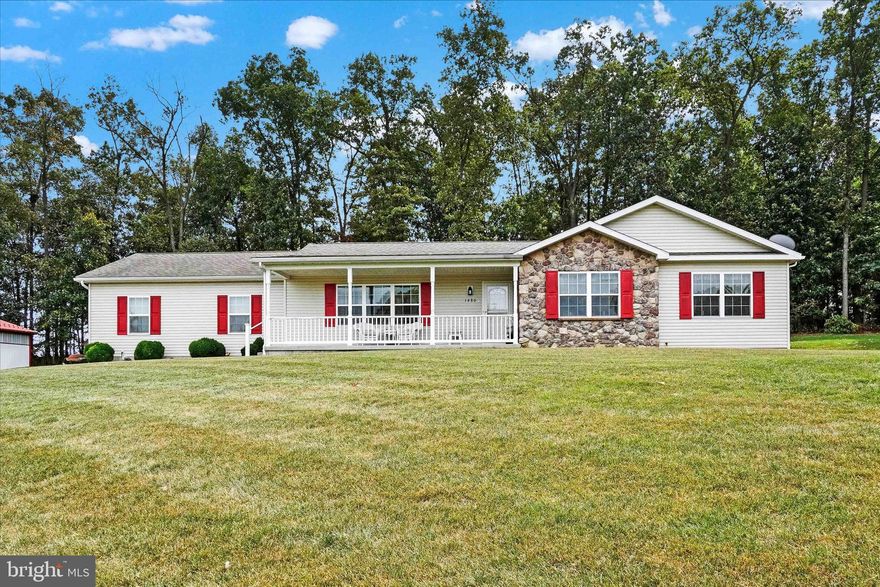 Immaculate 3BR 2BTH 1 story rancher in Red Lion Schools. So many extras I could write a book. How about a 50 by 80 pole barn with 2 14' high doors. with office and half bath. Water and sewer. 350 Amp hookups. 2 septic systems one for home and one for the motorhome. A great property for car collectors or hobbyists. The home has a open concept and 3 nice sized bedrooms. Plus two full baths and a first floor laundry. Everything is less than 10 years old. QAll appliances stay. Beautiful rural setting. Accessible to Maryland by Route 74. Home and garage are now vacant and ready to move in.. It is a must see.