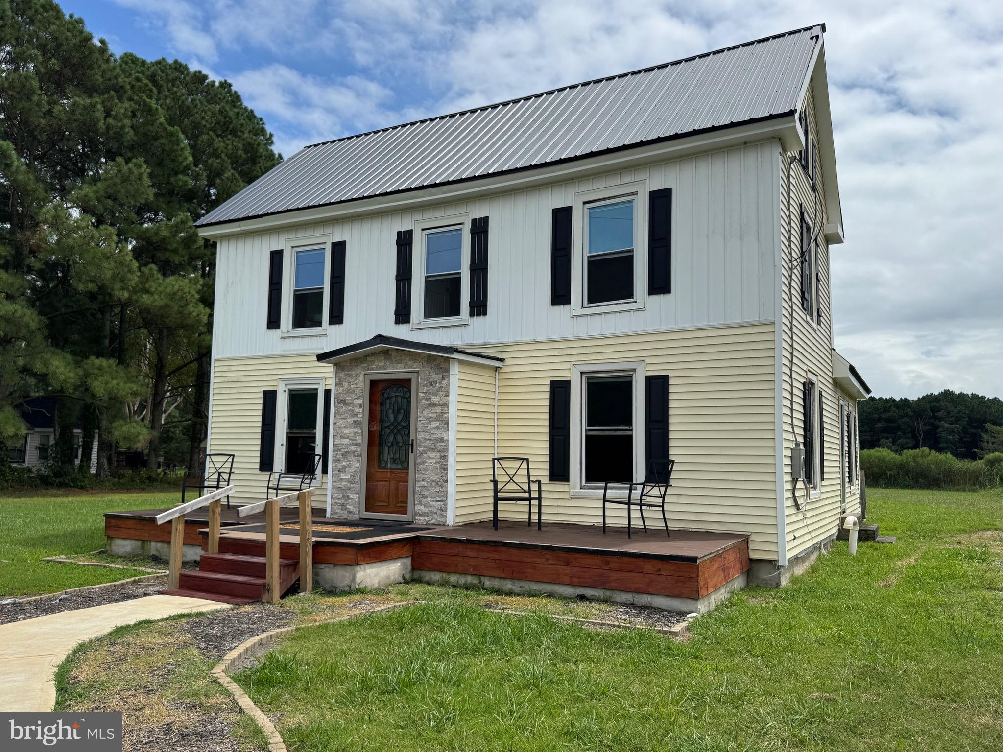 2 Bedroom 1.5 Bath farmhouse nestled amongst the Eastern Shore’s charm. Home is close to the Chesapeake Bay and its fishing, crabbing, and boating. Several renovations have been made including the exterior siding, roof, and windows. Inside porcelain floor in the downstairs master suite, laminate floors in the upstairs bedrooms, bathrooms have been replaced. Plumbing is working in both bathrooms. There is no electric wiring done in the home. This property needs someone to put the finishing touches on it. This home has plenty of potential with its vaulted living room ceiling, large walk up attic, shed with lean-to, and spacious yard. Sold AS-IS.