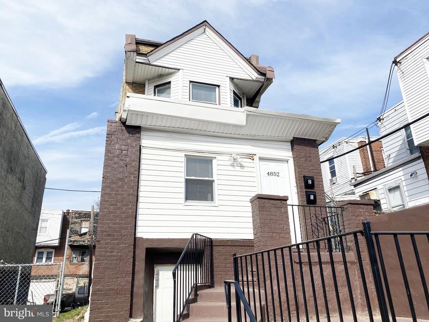 Investor or owner-occupant opportunity! Welcome to 4852 N 9th St., a well-maintained duplex in Philadelphia. One unit is currently rented for $960, while the vacant unit—previously rented for $1,100—is ready for its next tenant or owner. With low property taxes, central air, and a certified lead-free status, this property offers comfort and peace of mind as well as a garage area that a new owner can install a door to for a great value-add. The building also has a coin-operated laundry for additional income. Don’t miss this income-generating opportunity—schedule a showing today! Can be purchased as a package deal with the vacant lot next door. Owner is a licensed realtor.