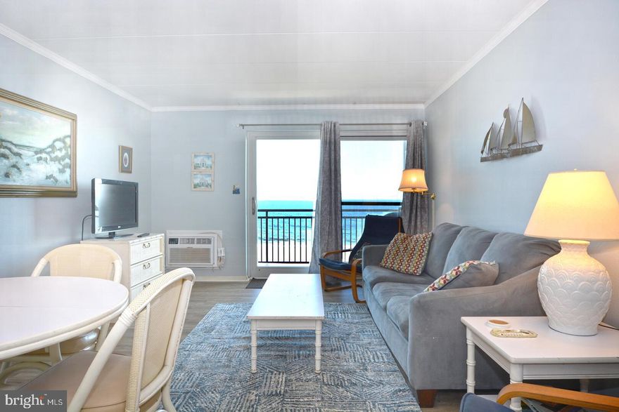 Welcome to Worcester House 504, direct ocean front. This condo features a one Bedroom , one full bathroom and half bathroom of the bedroom.  A good size Ocean Front balcony of the living room perfect to enjoy the morning coffee or dinners at night.The moment you walk in you will enjoy and appreciate the undistracted  view of the ocean from the top floor. The building has an elevator and a handicap ramp. Located in mid town the condo is closer to so many attractions , convention center , restaurants and not crowded summer beaches.  The unit is freshly painted and new luxury vinyl flooring. If you use the condo for you and your family or as an investment this is a perfect find .