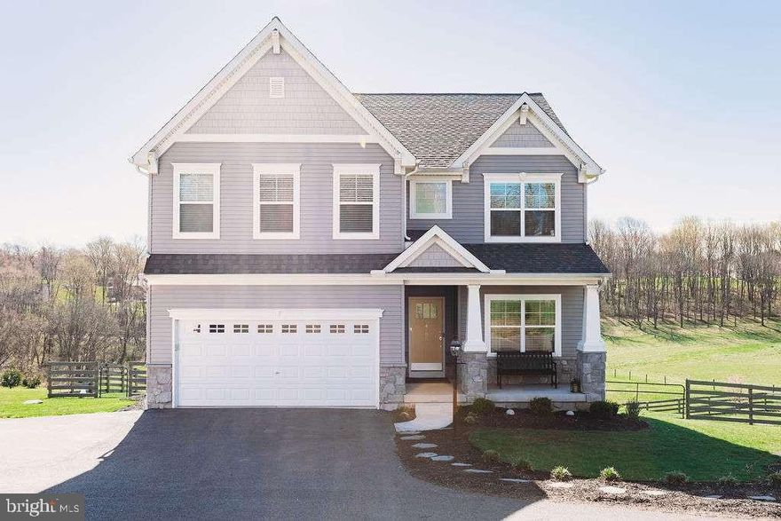 Two-story single-family home, 2402 sq. ft., Four bedrooms with walk-in closets, three and a half bathrooms. Open floor plan (family room, kitchen and dining area. The kitchen has a walk-in pantry. Kitchen has GE appliances. Gas range/stove, also a build in electric oven and microwave. Mud room with closet and access to a two-car garage off kitchen. First floor study. All bedrooms are located on the second floor, the primary bedroom has two walk-in closets and a full bath. Second floor laundry room with Maytag washer and dryer. Bedrooms - carpeted, first floor and lower level have LVP flooring. Lower level is partially finished with a walkout, full bath, utility room and storage room. Deck off dining room. Large concrete patio in rear. Partially fenced rear yard. Property is beautiful on 3.5 +/- acres. Shed, long private driveway.