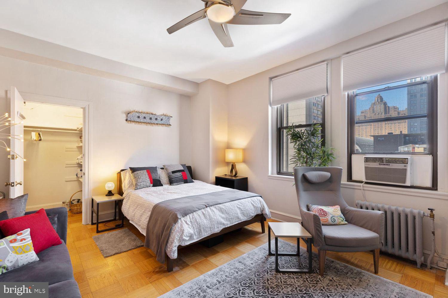 INVESTMENT OPPORTUNITY: Enjoy this bright, open, and quiet studio apartment at the Lenox in Washington Sq. West with great city views, just steps away from Philadelphia's best dining, shopping, gyms, arts, culture, and hospital systems. Hardwood floors and large windows frame this spacious apartment with a walk-in closet, sleek bathroom, and kitchen that boasts granite countertops and stainless steel appliances. The condo fee includes door staff, heat, hot water and high-speed internet. Owners pay electric and Cable. The Lenox offers 24/7 front-desk attendant, security, endless historic charm, and laundry facilities. Storage is available for a fee and subject to availability. Position yourself in the center of it all for the most convenient lifestyle. Tenant occupied until June 30, 2026.