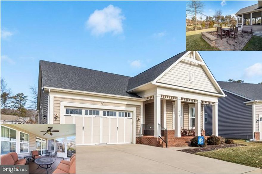 The Harbours at Solomons is a premier OVER 55 Community located off Dowell Road   & just 5 minutes from the restaurants, marinas & shops of Solomons Island. You are very close to the popular Annmarie Sculpture Garden & Arts Center and approximately 15 minutes to the Naval Base, shopping, dining, theater’s & more in St Mary’s County (Across the Thomas Johnson Mem. Bridge).  This home has many custom-appointed features. There is irrigation in the front & back to aid in maintaining a manicured lawn & garden, hardwood flooring in all rooms except baths which have tile, solid Core doors, upgraded interior insulation, beautiful, screened porch w/ maintenance free ceiling & composite deck flooring. This leads to a custom Belgard paver patio.  This kitchen is set up for the most selective cook in the family offering a gas cook top, double 30-inch ovens, custom cabinetry, granite counters, upgraded appliances & lots of counter space for entertaining. It’s open to a dining area and family room. The spacious family room has a tray ceiling w/ recessed lighting, Gas log fireplace & doors to the screened porch. There are planation shutters on the windows to control how much natural lighting comes in. The owner’s suite has a large walk-in closet w/ custom organizer, there is a full bath w/ walk in shower & double vanity.  The laundry has cabinets also along the wall. There is no shortage of space or storage in this home.  The lower level is framed out & has heat/AC, it’s ready for new owners to have dry wall installed, doors framed & 3rd bath installed for their individual taste.  There is a  natural gas whole house generator that conveys. 
The monthly fees of $186 covers lawn care, snow removal, trash pickup & many social events.  There is also access to a community pool & club house. (The Harbours at Solomons contracts w/ Calvert Marina LLC for use of club house & pool)  **2 Hours Courtesy Notice to show