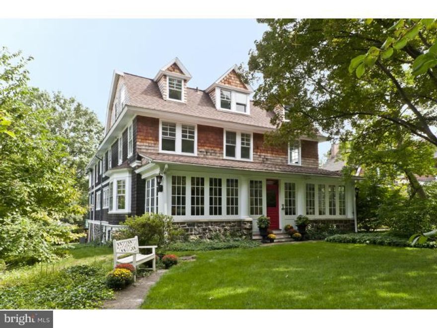 Enjoy the coveted South Wayne life this Spring! History abounds in this gorgeous,classic WALK TO WAYNE home which has been completely restored & fully updated top to bottom. A beautifully restored sun-drenched Front Porch welcomes you to charm of a by-gone era. Distinctive hand-carved mill work graciously shines throughout the lovely Foyer and the large,family-friendly Living Rm with fireplace. The formal Dining Rm is flooded with natural sunlight through large bay windows and conveniently leads into the enormous, bright & BRAND NEW...never been used.. showpiece GOURMET KITCHEN that was custom-crafted to be architecturally in keeping with the grand historic style of the home. Custom cabinetry, commercial grade stainless appliances,Italian range, two deep farmhouse sinks with Rohl faucets, granite countertops, stunning hutch and a large island w/ plenty of seating promises to make both daily cooking & entertaining a dream come true!!Hand-finished hardwood floors conveniently flow from kitchen into the spacious Family Room w/ enough room for yet another large dining area if desired plus plenty of room for relaxing. A Full Bath and a large Laundry Room/Study finish the first floor. Two staircases,one with magnificent Palladian window, lead to the Second Floor. The stunning Master Suite is flooded w/ natural sunlight from a gorgeous southern exposed bay window & finished Sleeping Porch that would make a great Office or Sitting Room. A BRAND NEW, never-used Master Bath is again in keeping with the classic style of the home and radiant floor heating is just one of the luxuries awaiting you. Four additional generous-sized Bedrooms, one w/ fireplace & all w/ gleaming hand-finished hardwood & large windows,& yet a third BRAND NEW BATH w/ custom cabinetry, a walk-in shower & separate deep claw footed tub. The Third Floor has three more (!!!) big Bedrooms and a fourth handsome BRAND NEW BATH w/ large clawfoot tub. Plenty of room for an Aupair, Nanny or visiting guests! A truly unique feature not found in almost any other S Wayne home is a Lower Level w/ NEW GAME ROOM that is fully above ground,filled with light, providing the convenience of being able to walk out directly to backyard. Yes..you can have it all!!..a property oozing w/ charm of a by-gone era,completely & thoughtfully renovated, while sidewalks safely lead you into the very special town of Wayne...all this in the award winning Radnor school district!!