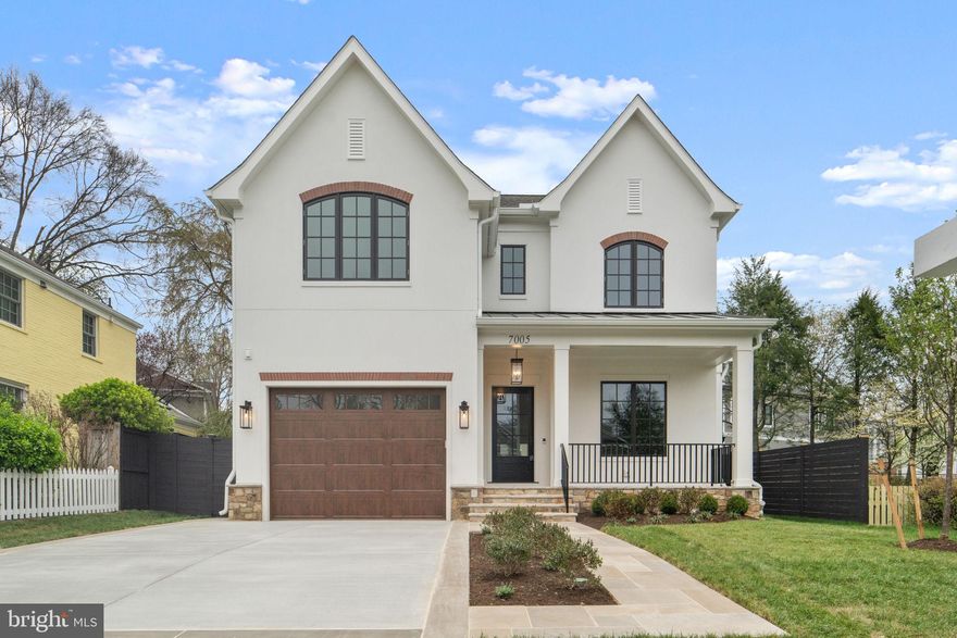 Steps to Bethesda Row.  Elevator ready.   VIRTUAL TOUR.   Brand new custom home by Carter Inc., featuring stylish design, luxury finishes, and convenient access to  downtown Bethesda.  The home includes a fully constructed elevator shaft currently finished as stacked walk in closets, allowing an easy future installation.   


The main level offers an open layout with 10 foot ceilings, white oak flooring, solid core doors, and a floor to ceiling honed granite fireplace. The gourmet kitchen includes Thermador appliances, quartz surfaces, a large island, breakfast nook, and walk in pantry. A separate dining room with a built in wine bar and a flexible front room for office/library/living complete the space.
Outdoor living features a covered rear porch with ceiling heaters and TV wiring, plus a limestone patio with a built in seating ledge and gas line for grilling. The backyard is fully fenced and professionally landscaped.


The upper level includes a spacious primary suite with quartz finishes, a soaking tub, a large walk in shower, and a bright vanity area. Three additional ensuite bedrooms and a dedicated laundry room complete this floor.
The finished lower level provides flexible space for a gym, hobbies, work, or play, along with a private bedroom, full bath, and a recreation area with a dry bar and beverage station.


A thoughtfully crafted home offering modern comfort, elevated design, and excellent proximity to downtown Bethesda and Chevy Chase.