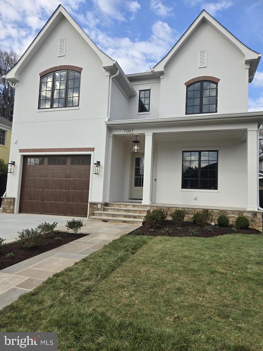 Steps to Bethesda Row.  Elevator ready.   99% complete.  Brand new custom home by Carter Inc., featuring stylish design, luxury finishes, and convenient access to  downtown Bethesda.  The home includes a fully constructed elevator shaft currently finished as stacked walk in closets, allowing an easy future installation.   Check out Virtual Tour! 


The main level offers an open layout with 10 foot ceilings, white oak flooring, solid core doors, and a floor to ceiling honed granite fireplace. The gourmet kitchen includes Thermador appliances, quartz surfaces, a large island, breakfast nook, and walk in pantry. A separate dining room with a built in wine bar and a flexible front room for office/library/living complete the space.
Outdoor living features a covered rear porch with ceiling heaters and TV wiring, plus a limestone patio with a built in seating ledge and gas line for grilling. The backyard is fully fenced and professionally landscaped.


The upper level includes a spacious primary suite with quartz finishes, a soaking tub, a large walk in shower, and a bright vanity area. Three additional ensuite bedrooms and a dedicated laundry room complete this floor.
The finished lower level provides flexible space for a gym, hobbies, work, or play, along with a private bedroom, full bath, and a recreation area with a dry bar and beverage station.


A thoughtfully crafted home offering modern comfort, elevated design, and excellent proximity to downtown Bethesda and Chevy Chase.